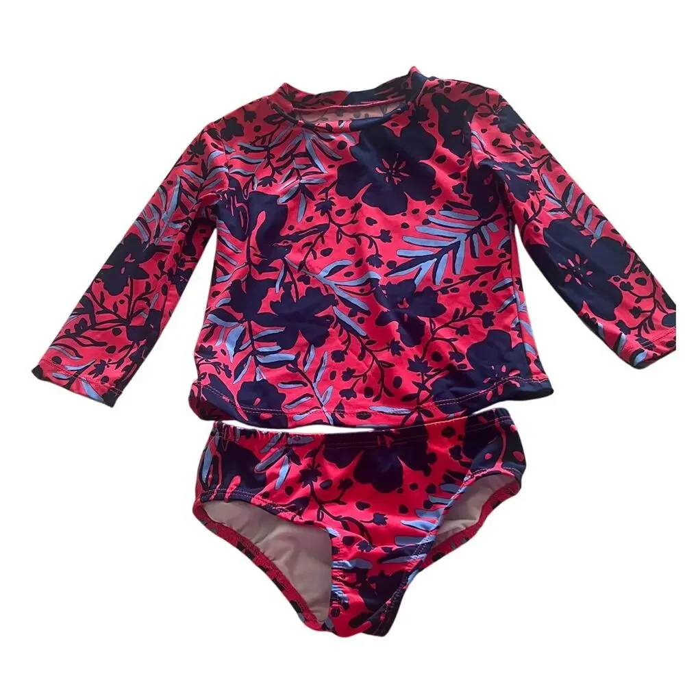 Lilly Pulitzer Bobby Rashguard Set Up Size 4 Ruby Red Heron My Own